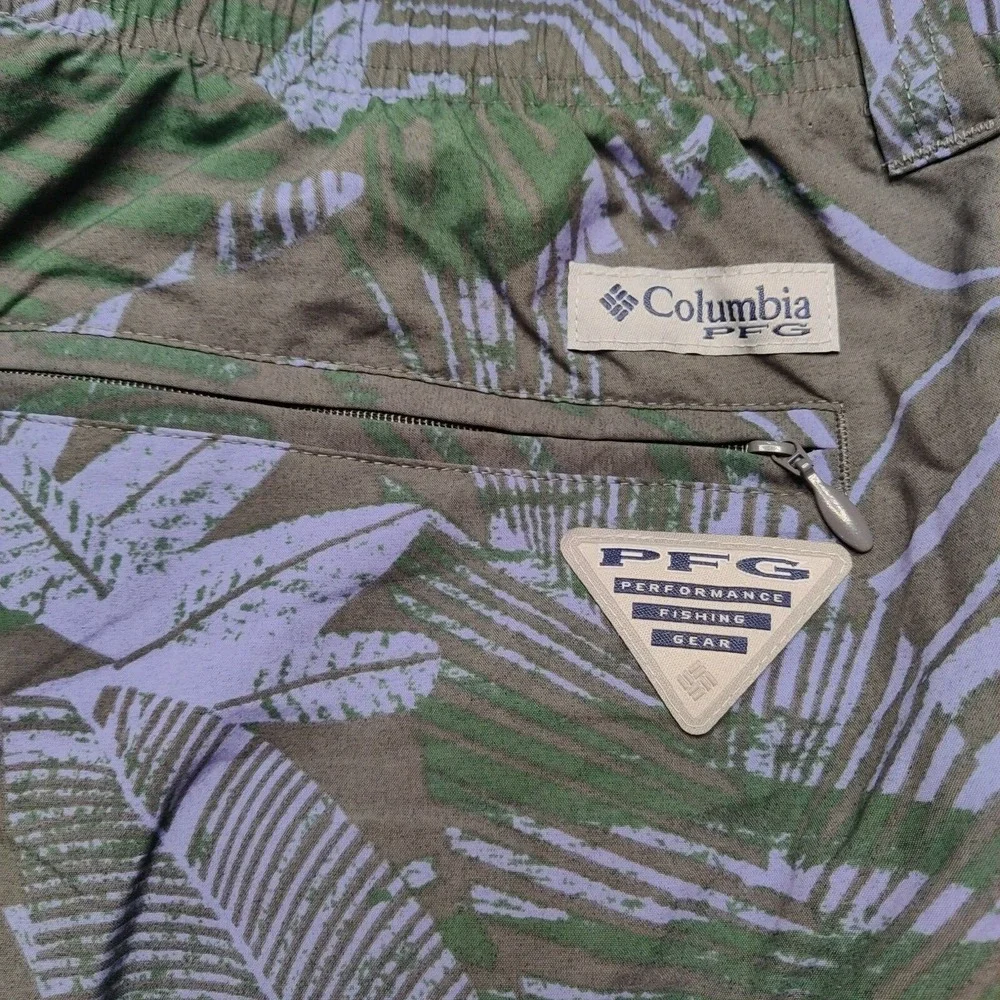 Columbia PFG Men XL Super Backcast Navy Hawaiian Nylon 6